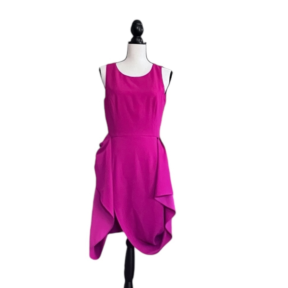 BCBG MaxAzria Gretchen Begonia Folded Skirt Sleeveless Dress Sz 6 Pre-owned